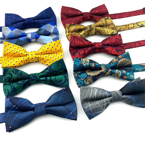 Multicolor Pattern Bow Tie Collection with striped paisley geometric and dot designs