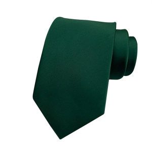 Dark green solid jacquard necktie for OEM and private label