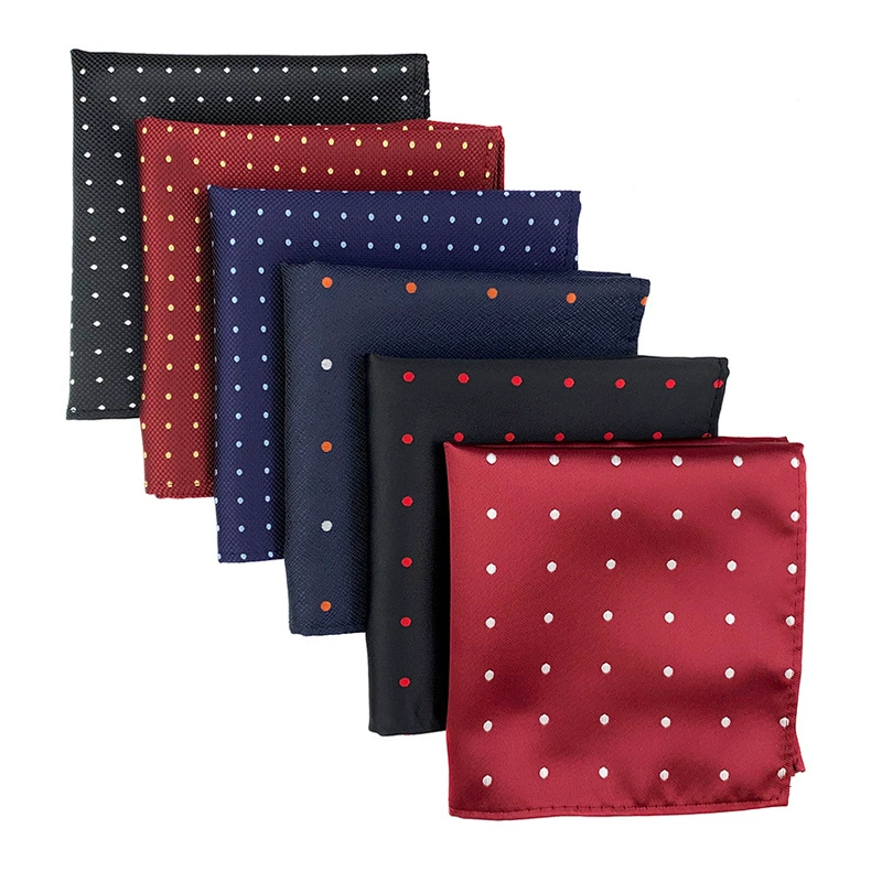 Assorted multicolor polka dot pocket squares for men