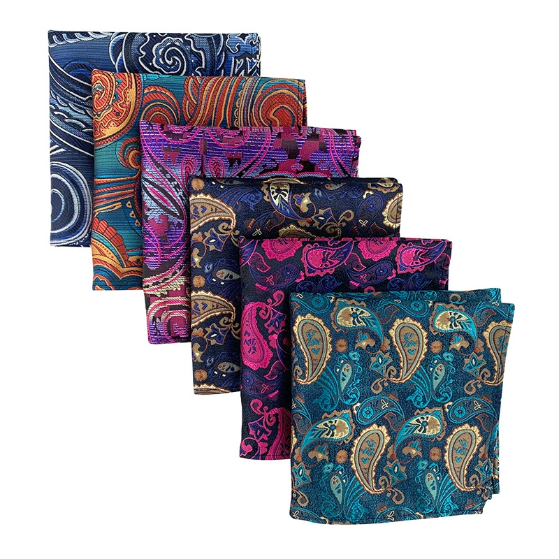 Multicolor Paisley Pattern Pocket Square in assorted colors