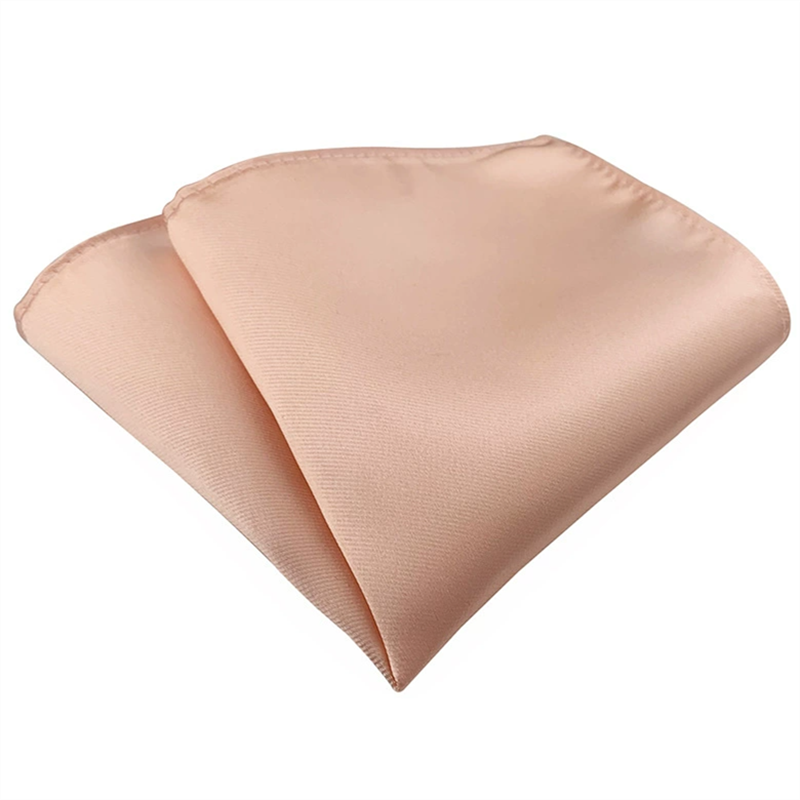 Solid champagne pocket square, plain woven formal suit pocket handkerchief for men